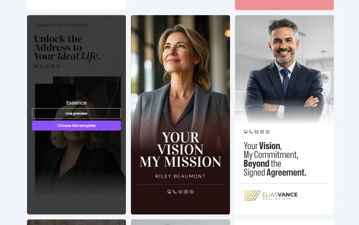 Browse and choose a template